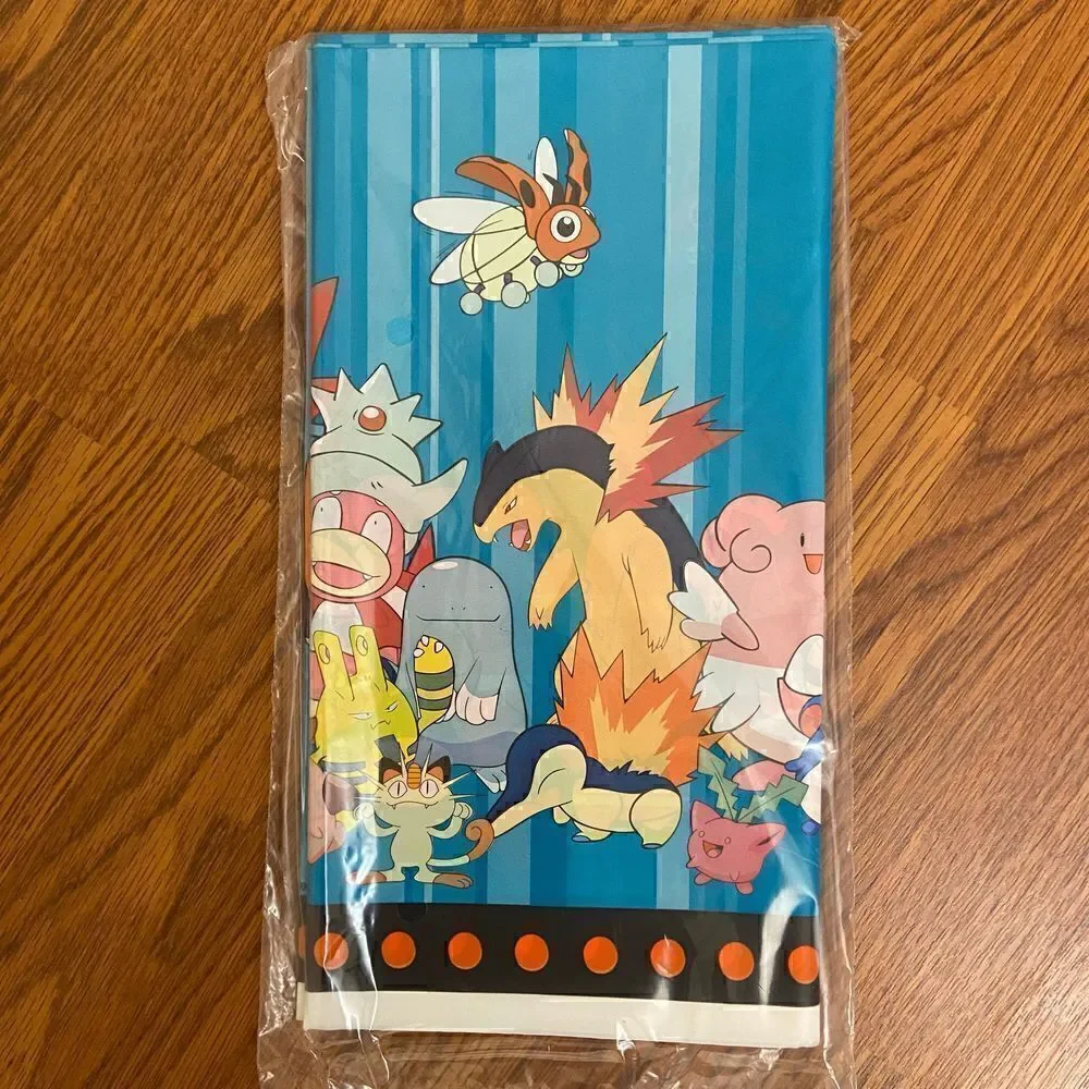 NEW Nintendo Pokémon Plastic Table Covering Tablecloth Y2K Vintage Birthday